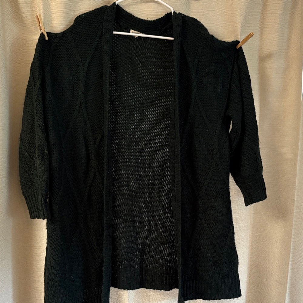 Dark green Open-Front cozy Cardigan, baggy